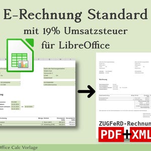 E-Rechnung Standard / ZUGFeRD-Format (Norm EN 16931) / LibreOffice Calc Vorlage