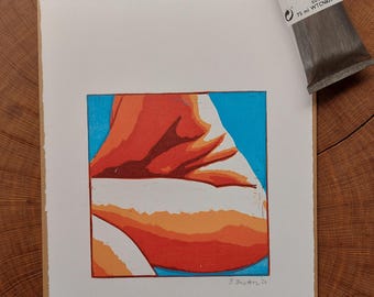 Original Linoldruck "Who told you to be small" Seite