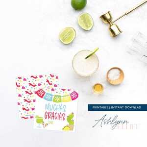 Printable Fiesta Muchas Gracias Gift Tags | Instant Download | Thank You Tags | Fiesta Treat Tags | Fiesta Gift Tags