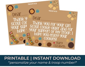 Instant Download | Fill-in-the-Blank Personalized Girl Scout (Brownie) Stationery