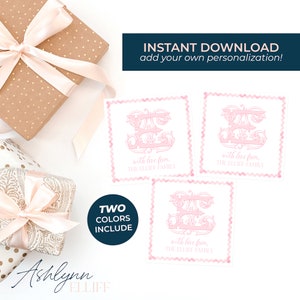 INSTANT DOWNLOAD | *add your own personalization* | Monogram Gift Tags | Family Gift Tags | Personalized Gift Tag | Monogram Tags