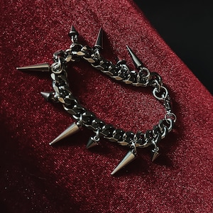 SPIKED bracelet // curb link // gothic