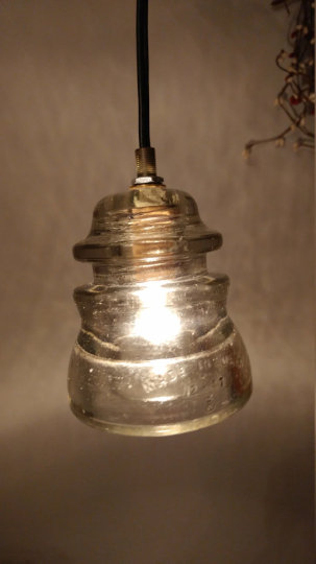 Hanging Glass Insulator Light - Etsy