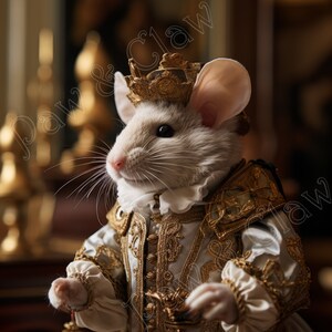 Cardinal Mouse Victorian style religious costume Vintage Art Digital Download retro wall decor steampunk animal portrait Printable Art gift