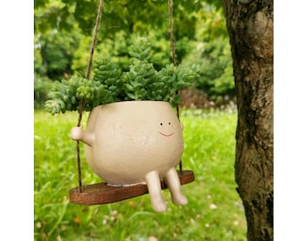 Swing Face Flower Pot Hanging Garden Courtyard Landscape Layout Cute Succulent Plant Flower Pot