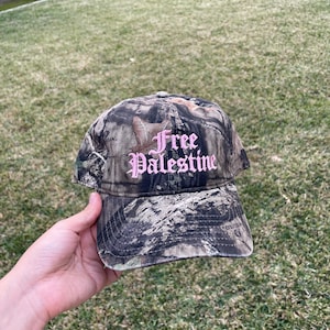 Kamuflaż z różową czapką baseballową Free Palestine Modna czapka baseballowa inspirowana Midwest Princess Czapka w stylu Camo Oak w stylu mchu z 1948 r. Czapka Trucker Pink