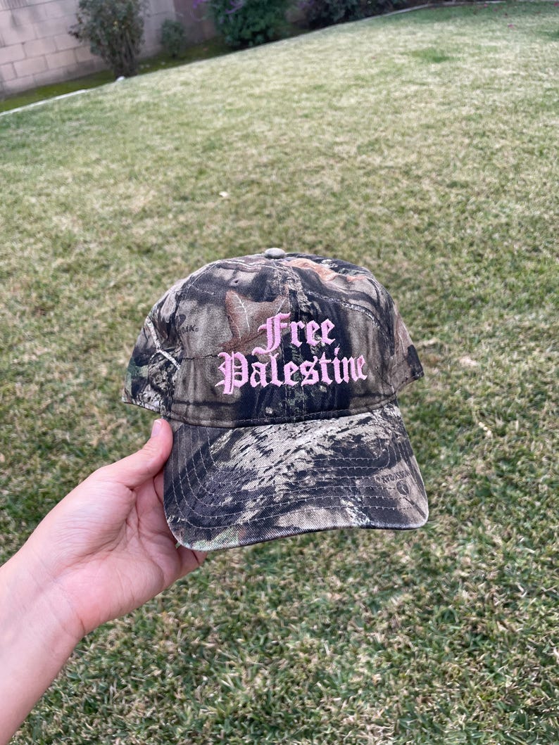 Kamuflaż z różową czapką baseballową Free Palestine Modna czapka baseballowa inspirowana Midwest Princess Czapka w stylu Camo Oak w stylu mchu z 1948 r. Czapka Trucker Pink
