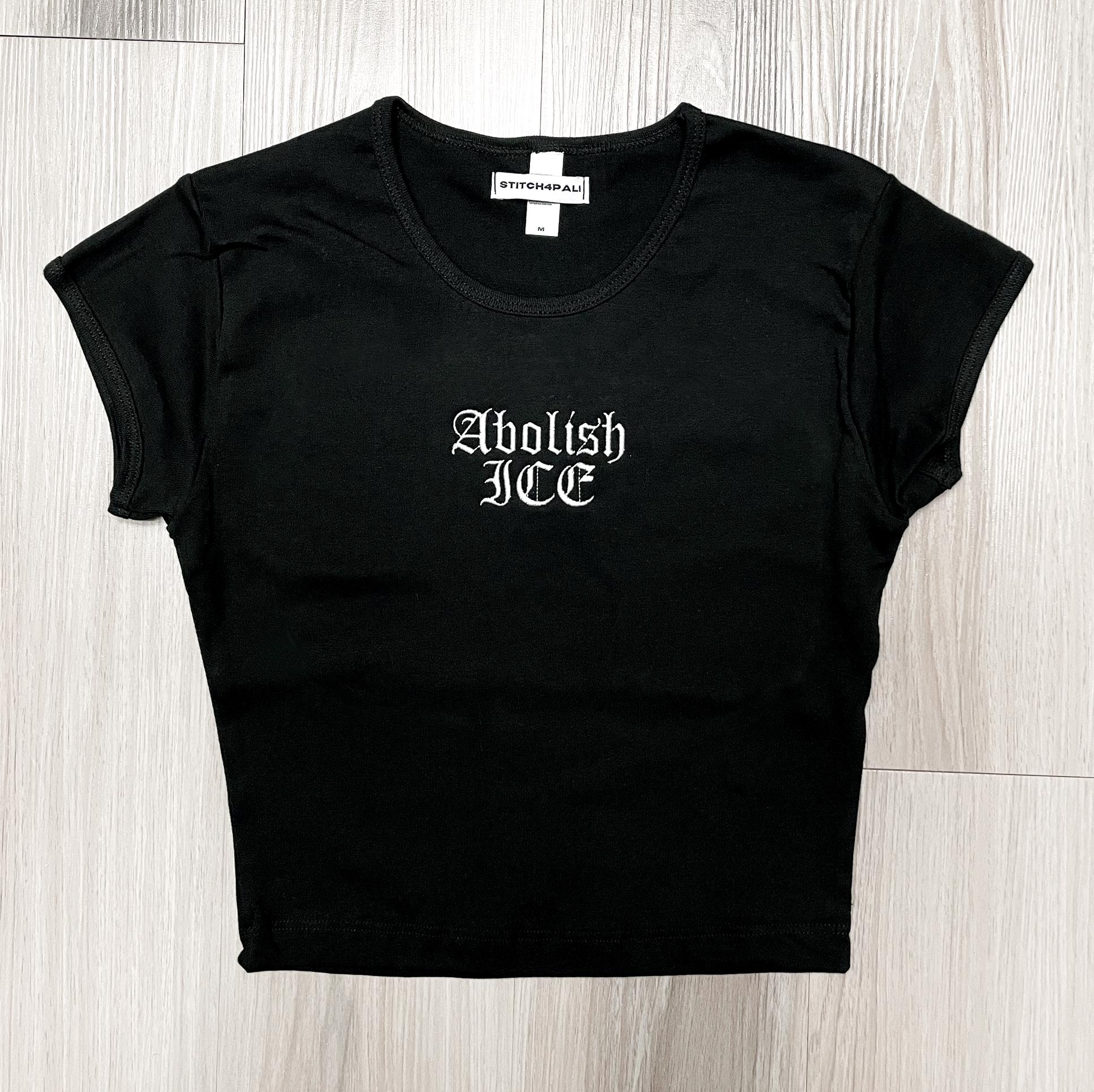 Abolish ICE women's baby tee Chinga la Migra Crop top for women