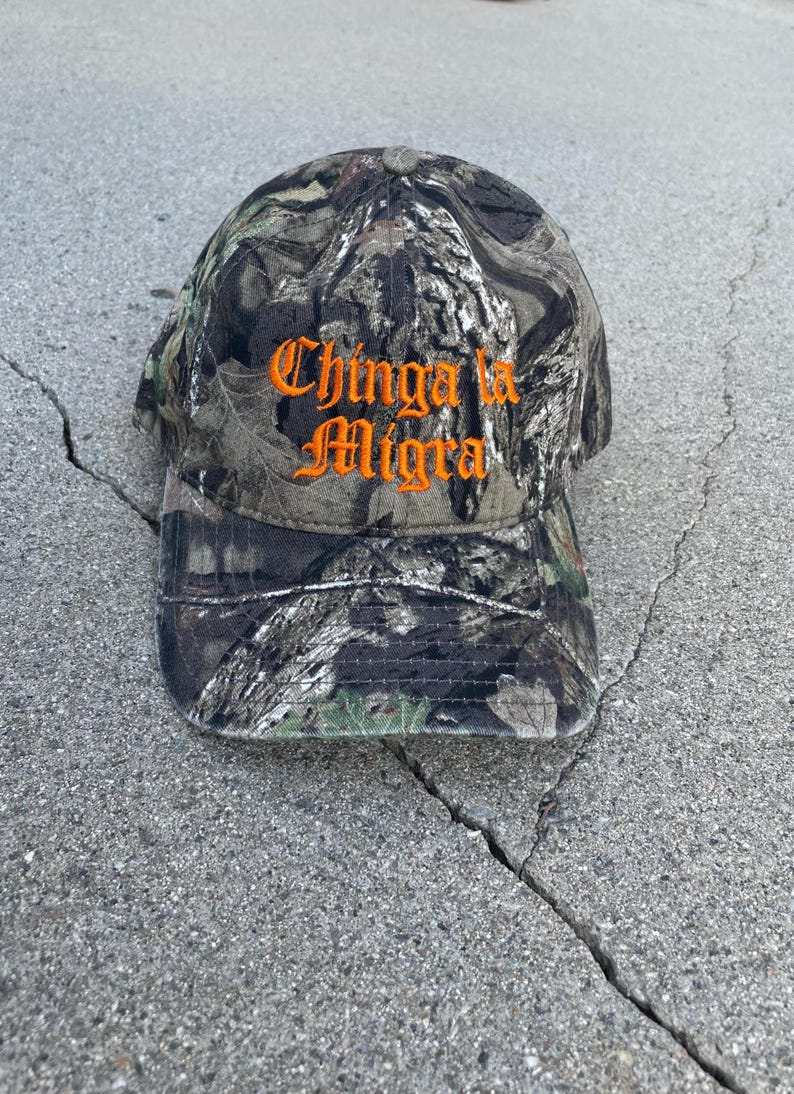 Camo Chinga La Migra baseball cap abolish ice hat image 5