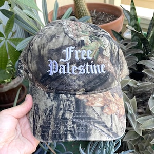 Kamuflaż z różową czapką baseballową Free Palestine Modna czapka baseballowa inspirowana Midwest Princess Czapka w stylu Camo Oak w stylu mchu z 1948 r. Czapka Trucker White