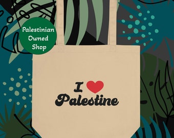 Love for Palestine tote Bag I love Palestine purse for Palestine gift Idea Palestine Support Trendy Cotton Shoulder Bag for Men and Women