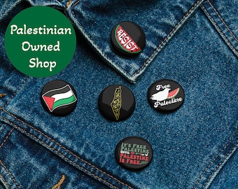 Palestine Pins Free Palestine Buttons for Backpacks Palestinian Owned Donates to Gaza Set of 5 Pins Support Palestine Support Falastin