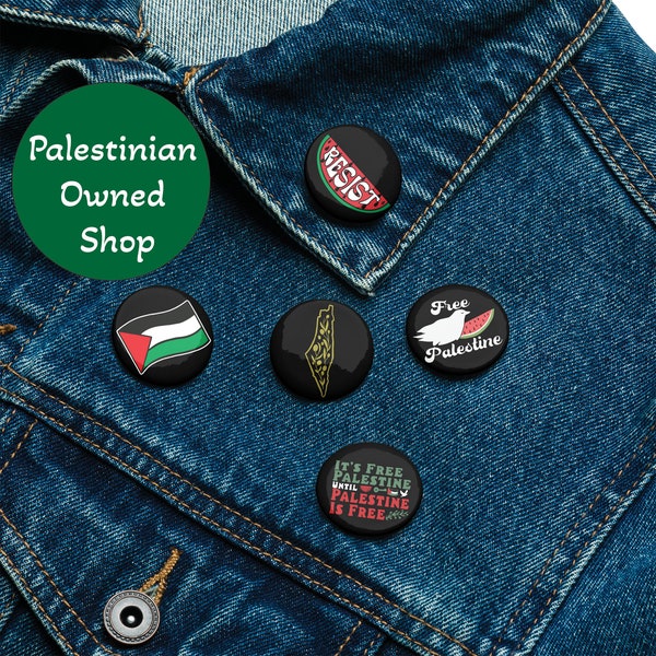 Palestine Pins Free Palestine Buttons for Backpacks Palestinian Owned Donates to Gaza Set of 5 Pins Support Palestine Support Falastin