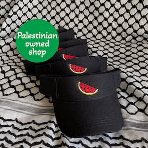 Handmade Palestinian flag Watermelon Visor Hat Palestinian Pride Palestine Gift for men and women Palestinian owned shop donate to Palestine