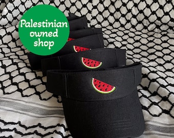 Handmade Palestinian flag Watermelon Visor Hat Palestinian Pride Palestine Gift for men and women Palestinian owned shop donate to Palestine