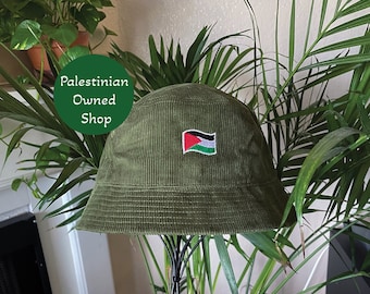 Palestine Flag Bucket Hat Free Palestine Hat Palestinian Embroidery Tatreez Corduroy Bucket Hat Support Falastin Palestinian Owned