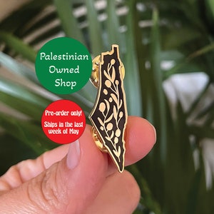 Palestine Map Enamel Pin Free Palestine Pin for Palestine gift Palestine Flag Pin For Palestine Solidarity Palestinian Owned image 1