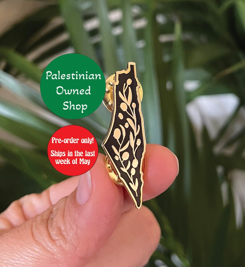 Palestine Map Enamel Pin Free Palestine Pin for Palestine gift Palestine Flag Pin For Palestine Solidarity Palestinian Owned image 1