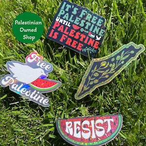 Palestine Stickers Pack 4 Pack of Palestine Stickers High Quality Weatherproof Stickers for Palestine Support Free Palestine Stickers Resist
