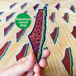 Tema de sandía Mapa de Palestina Pegatina Calcomanía palestina resistente a la intemperie para apoyar la decoración de sandía de Palestina Recuerdo palestino único