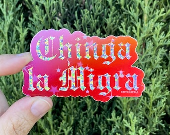 Chinga la Migra glitter sticker Waterproof and weatherproof abolish ICE decal