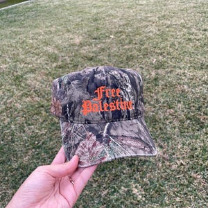 Kamuflaż z różową czapką baseballową Free Palestine Modna czapka baseballowa inspirowana Midwest Princess Czapka w stylu Camo Oak w stylu mchu z 1948 r. Czapka Trucker Orange