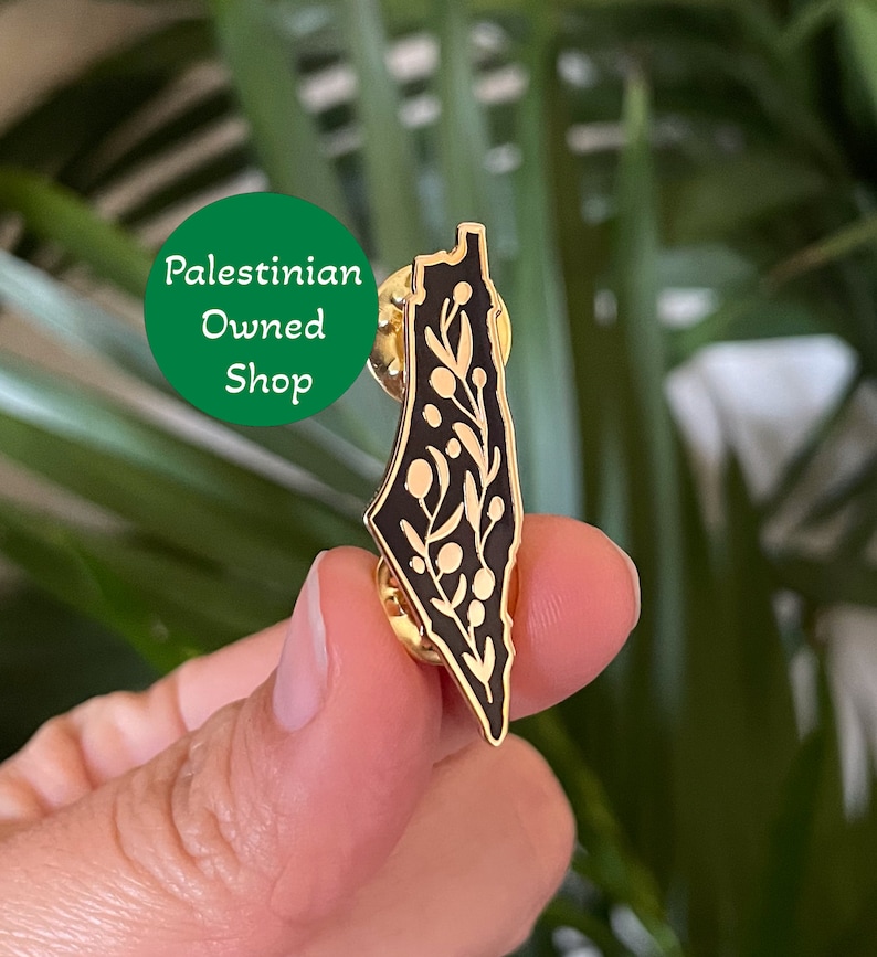 Palestine Map Enamel Pin Free Palestine Pin for Palestine gift Palestine Flag Pin For Palestine Solidarity Palestinian Owned image 9