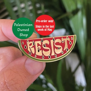 Watermelon Resist Enamel Pin for Palestine Solidarity lapel pin Resistance symbol for Palestine Support Falastin Pin for Palestine Gift