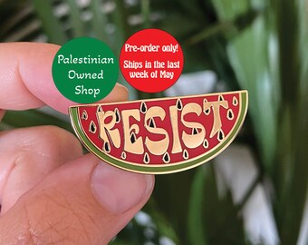 Watermelon Resist Enamel Pin for Palestine Solidarity lapel pin Resistance symbol for Palestine Support Falastin Pin for Palestine Gift