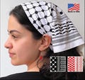 Kuffiyah Bandana 22 inch Cotton Palestinian Bandana Palestine Kuffiyeh Bandana Free Palestine head scarf Screen Printed in Los Angeles black