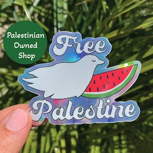 Pegatina Palestina Pegatina Palestina Gratis Vinilo Resistente al Agua Propiedad Palestina Holográfica Dona a Gaza Pegatina de Sandía Apoya a Falastin