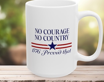 1776 Patriotic Ceramic Coffee Mug, USA Flag