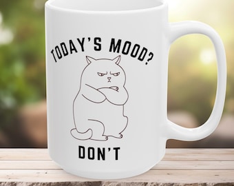Grumpy Cat Coffee Mug, Humorous Office Gift