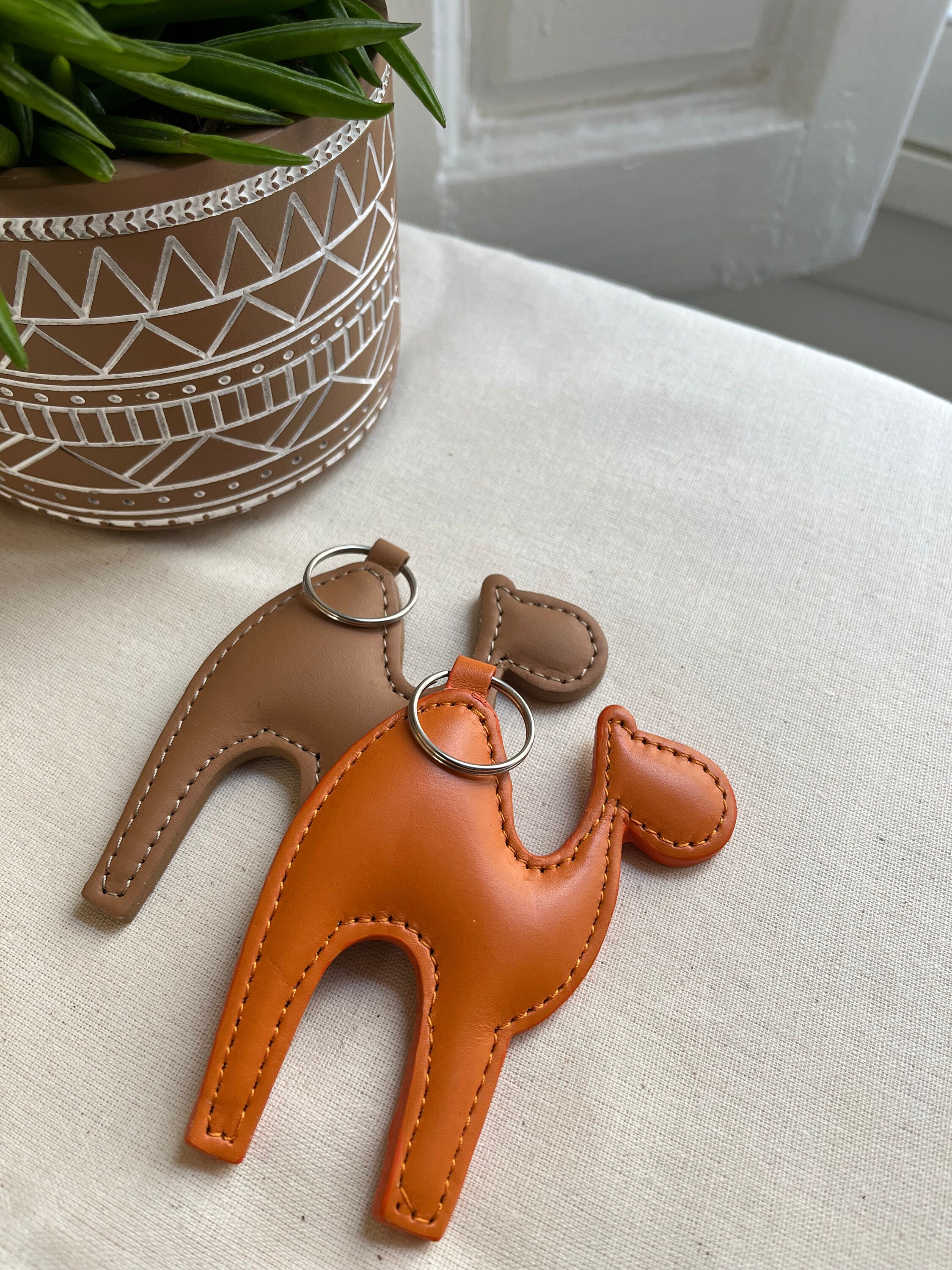 小物 STUDS & KNITTING LEATHER KEY RING 24AW CALEE - STUDS & KNITTING LEATHER SHORT KEY RING / CL