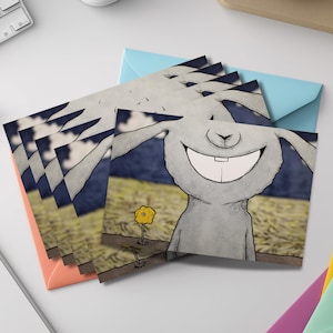 Whimsical Illustrated Notecard Set – Quirky Storybook Art Cards with Colored Envelopes bild 5