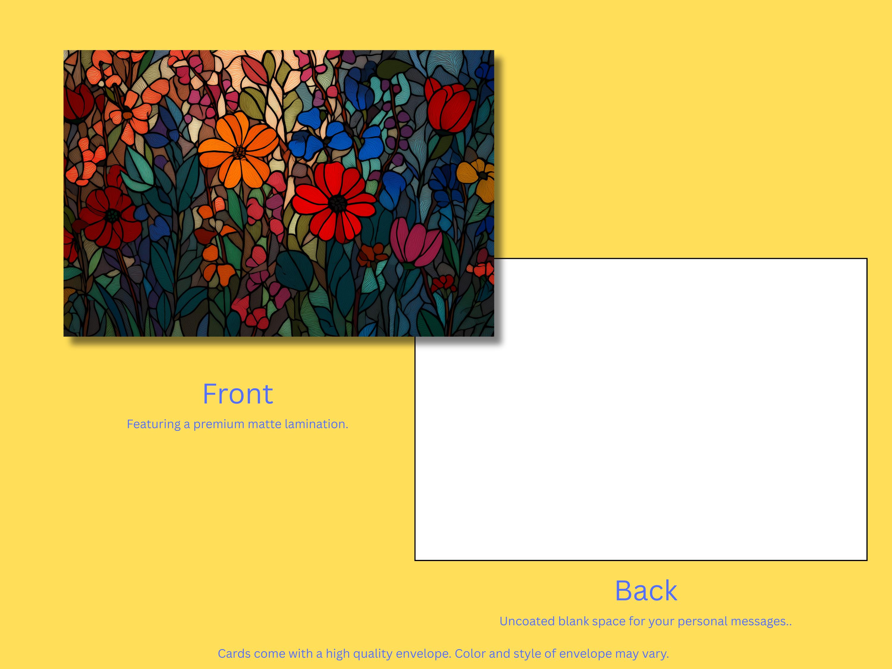 Stained Glass Floral Notecard Set – Botanical Art With Colored ...