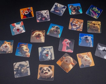 Mini Anime Animal Stickers, Waterproof Vinyl Decals (Set of 20)