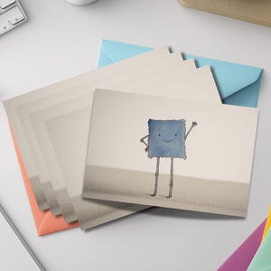 Whimsical Illustrated Notecard Set – Quirky Storybook Art Cards with Colored Envelopes bild 4
