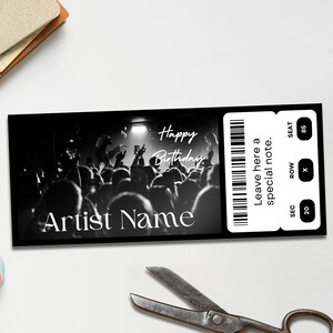 Concert Ticket Template, Concert Tour Ticket, Live Concert Tickets, Fake Ticket, Editable Printable Ticket, Event Ticket