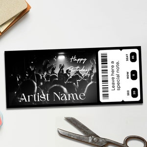 Concert Ticket Template, Concert Tour Ticket, Live Concert Tickets, Fake Ticket, Editable Printable Ticket, Event Ticket