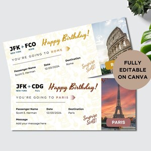 Bordkarte Ticketvorlage, bearbeitbare Flugticketvorlage, Flugticket, Flugbordkarte, druckbares Ticket