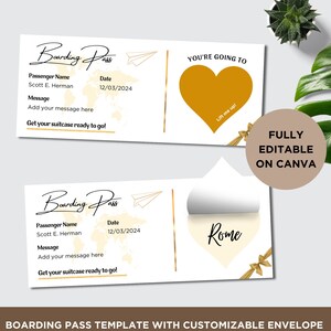 Airplane Ticket, Flight Boarding Pass, Airline Ticket, Boarding Pass Template, Plane Ticket Template, Surprise Trip