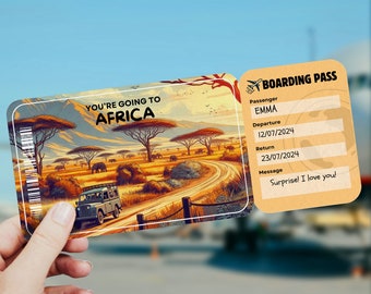 Africa Boarding Pass, Trip Surprise, Plane Ticket Template, Boarding Pass, Flight Boarding Pass, Africa Airline Ticket