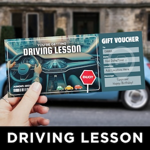 Fahrstunden Gutschein, Vorlage für Fahrkarten, Erlebnis Geschenk, Fahrlehrer, Fahrschule, 18.Geburtstag