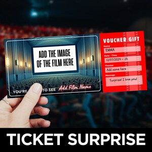 Movie Ticket Template, Printable Movie Coupon, Cinema Tickets, Movie Night Invitation, Movie Themed Party, Date Night Ideas
