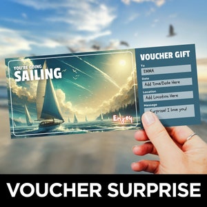 Sailing Ticket Template, Water Sport Voucher, Printable Sailing Coupon, Sport Ticket Surprise, Gift Experience