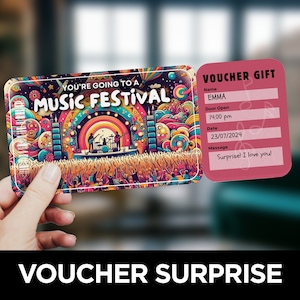Musik Festival Tickets, Musical Ticket, Konzertkarte, Live Konzertkarten, Überraschungsgeschenk, Geschenkgutschein, Eventkarte