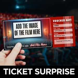 Movie Ticket Template, Printable Movie Coupon, Cinema Tickets, Movie Night Invitation, Movie Themed Party, Date Night Ideas