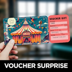 Circus Tickets, Circus Party, Ticket Event Surprise, Gift Voucher, Printable Ticket, Surprise Birthday, Event Tickets