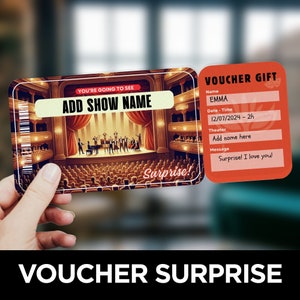 Theatre Ticket, Theatre Voucher, Show Tickets, Event Surprise, Gift Voucher, Event Tickets, Musical Ticket, Comedy Show